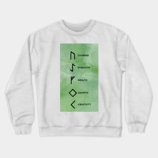 Bind Runes: Courage, Strength, Wealth, Growth, Creativity Crewneck Sweatshirt